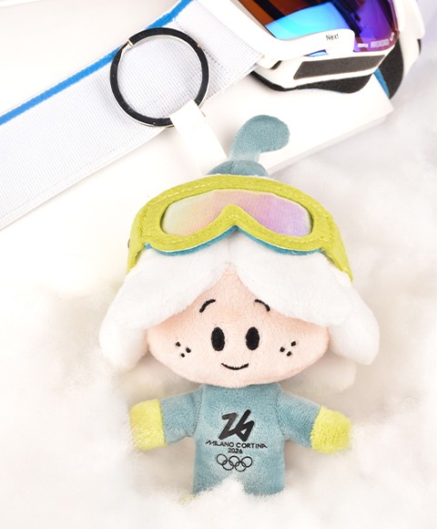 Porte-clés Mascotte SPORT FLO - Jeux Olympiques Milano-Cortina 2026 - 14 cm