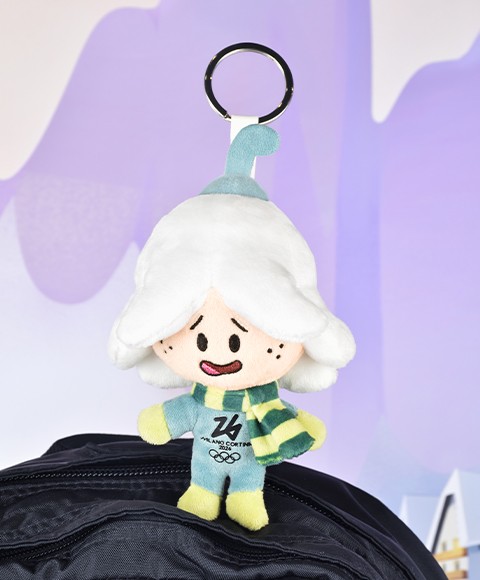 Porte-clés Mascotte CUTE FLO - Jeux Olympiques Milano-Cortina 2026 - 14 cm