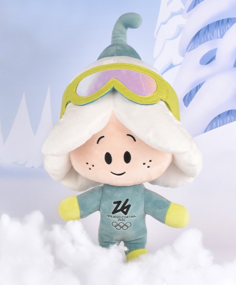 Peluche Mascotte SPORT FLO - Jeux Olympiques Milano-Cortina 2026 - 30 cm