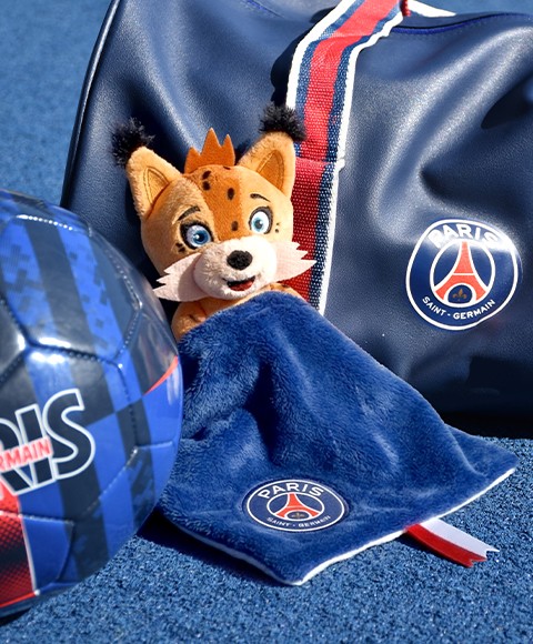 Doudou Germain le Lynx avec mouchoir - PSG - 15 cm