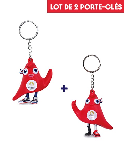 lot de 2 porte-clés mascotte JO Paris 2024