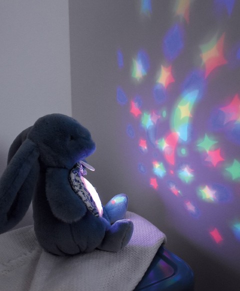 Veilleuse Lapin Musicale Projection Plafond avec chansons Douces - Bleu