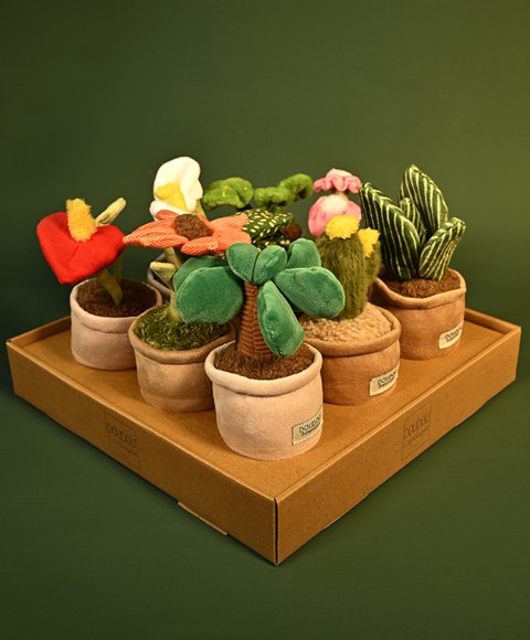 Botanique - Assortiment de 9 Peluches fleurs - 9 cm