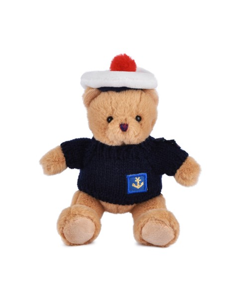 Peluche Ours Marin avec pull over marine