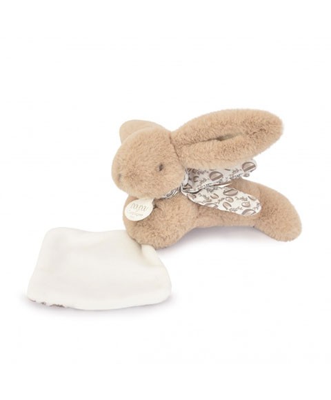 petite peluche Lapin DOUDOU beige avec mouchoir.jpg