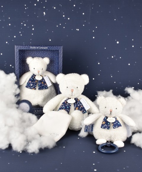 Doudou plat Ours Luminescent - 26 cm - Clair de Lune DC4316
