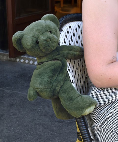 DC4376 Sac bandouliere - Ours en peluche Vert Kaki - 30 cm