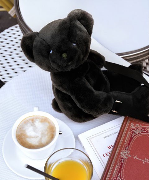 Sac doudou bandoulière Ours noir - dc4377