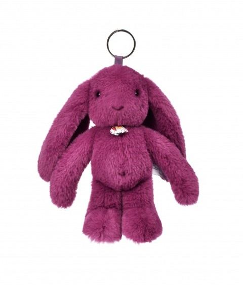 Porte clés peluche lapin prune doudou et compagnie