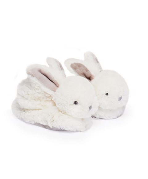 chaussons bébé lapin marron et beige