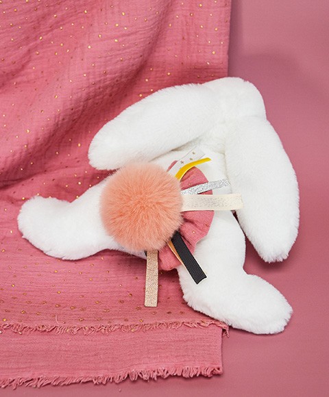 DC3736-4 Pantin Lapin Vieux rose - Happy Boho - 25 cm