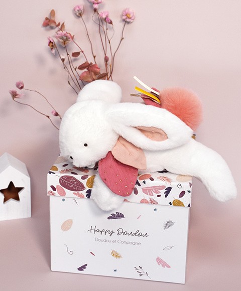 DC3736-5 Coffret Pantin Lapin Vieux rose - Happy Boho - 25 cm