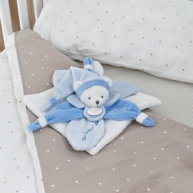 DC2921.jpg Doudou plat Ours Collector bleu - 24 cm