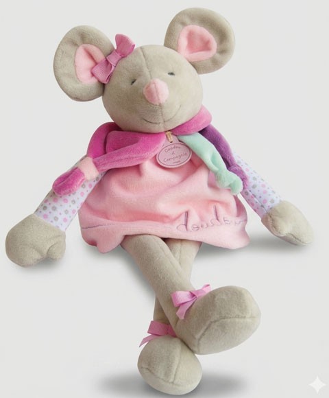 peluche souris grise et rose-dc2981.jpg