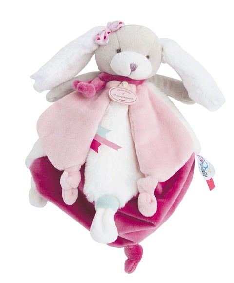 Doudou plat chien rose et blanc- DC3157.jpg