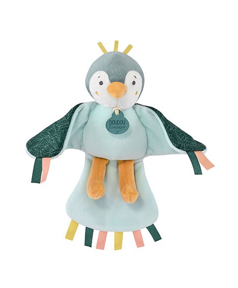 DC4047-peluche musicale oiseau vert amande