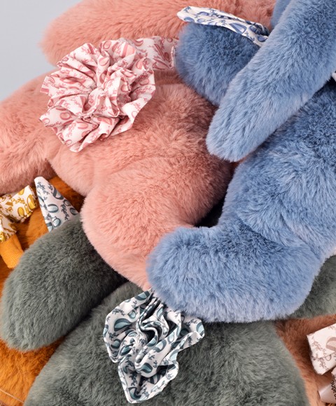 Lapin DOUDOU - Peluche lapin - 25 cm Pompom DC4140-DC4141-DC4142-DC4143-DC4144-DC4145-4.jpg