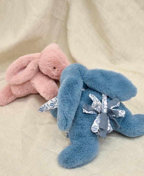 Lapin DOUDOU® - Peluche lapin Bleu - 25 cm - DC4141-5.jpg