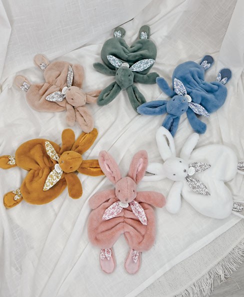 Doudou plat lapin Bleu - 29 cm - DC4147-4.jpg