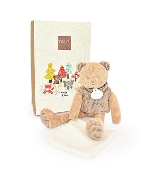 Doudou Ours marron avec mouchoir - Sweety - 25 cm - DC4187-1.jpg