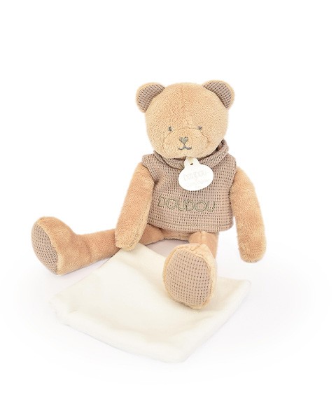 Doudou Ours marron avec mouchoir - Sweety - 25 cm- DC4187.jpg