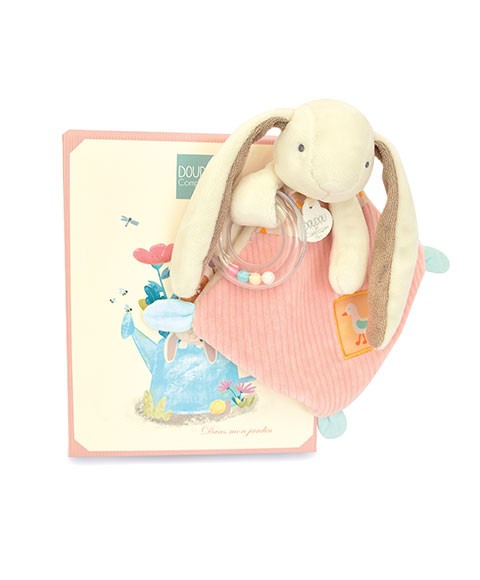 Doudou hochet bebe lapin rose - LAPIN CIBOULETTE - 21 cm- DC4206-0.jpg