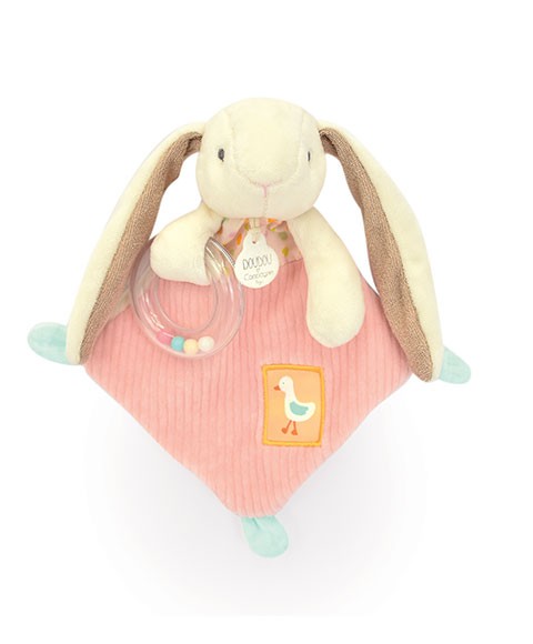 Doudou hochet bebe lapin rose - LAPIN CIBOULETTE - 21 cm- DC4206-01.jpg