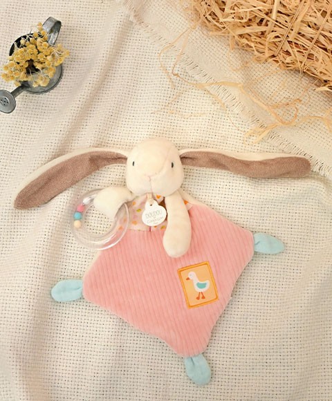 Doudou hochet bebe lapin rose - LAPIN CIBOULETTE - 21 cm- DC4206.jpg