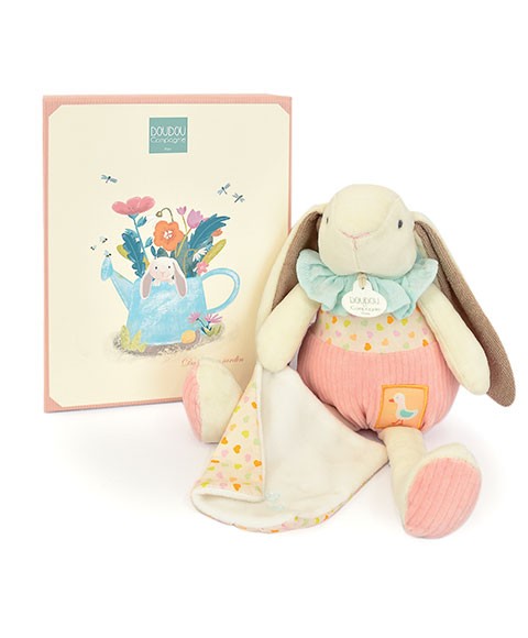 Peluche lapin rose avec son doudou - LAPIN CIBOULETTE - 28 cm-DC4208-0.jpg