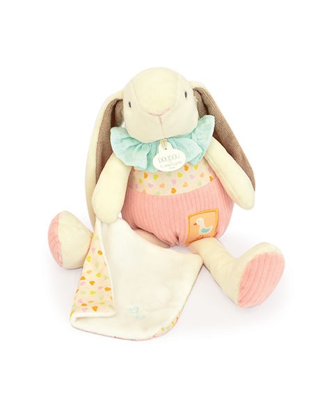 Peluche lapin rose avec son doudou - LAPIN CIBOULETTE - 28 cm-DC4208-01.jpg