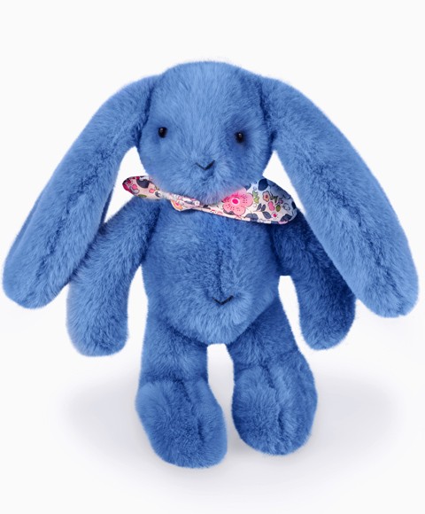 Peluche lapin grandes oreilles bleu - Lapin Fleurette- dc4299.jpg