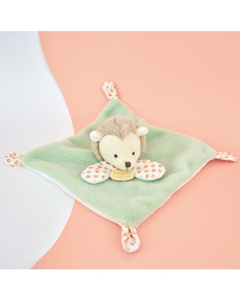 Mini Doudou hérisson plat vert - 19 cm - Sans boite