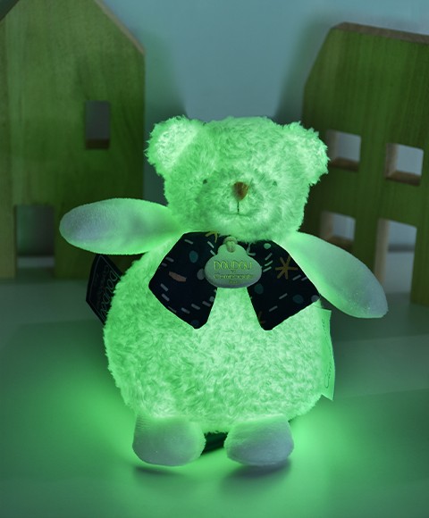 DC4317 Boite a musique luminescente ours - 17 cm - Clair de Lune