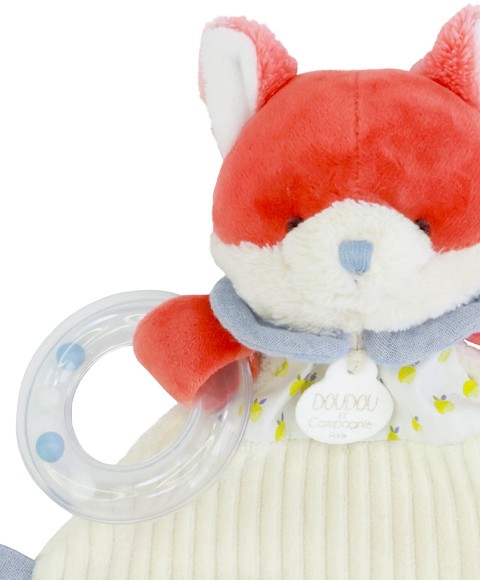 Doudou plat hochet billes -  Renard Romarin - -dc4326.jpg