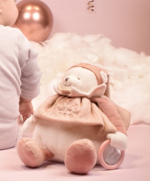 DOUDOU 25 ANS - OURS ROSE Pantin d'activités DC4333
