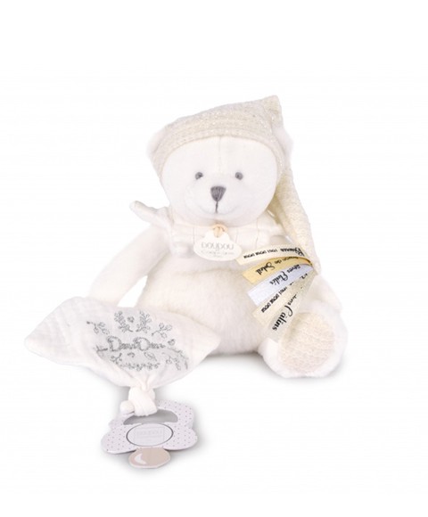 DC4340 DOUDOU 25 ANS - OURS BLANC Pantin attache-sucette