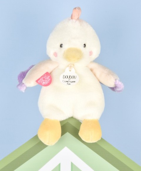Peluche poule - 17cm - boite sonore