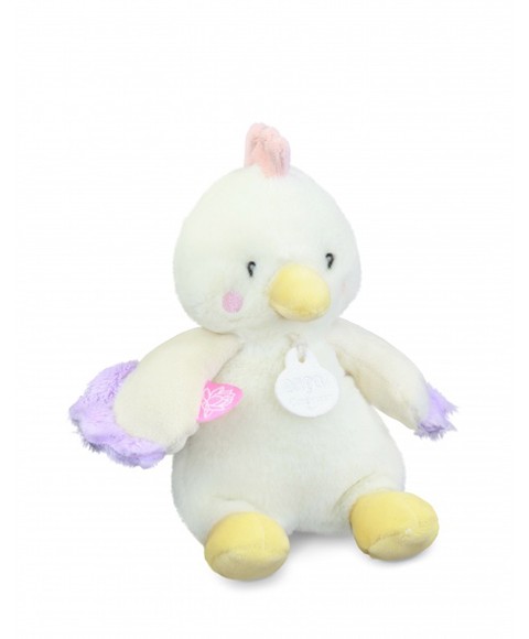 Peluche poule - 17cm - DOUDOU de la ferme avec boite sonore DC4358