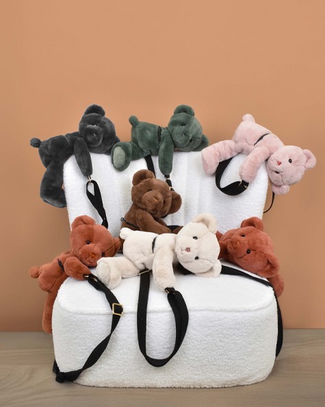 Sac bandouliere  peluche marron - DC4380