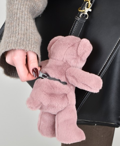 porte clé - Bijou de sac Ours peluche - 20 cm - Rose clair- DC4382-3.jpg