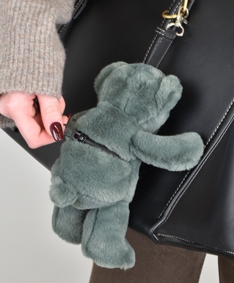 porte clé - Bijou de sac Ours peluche - 20 cm - Vert- DC4383-2.jpg