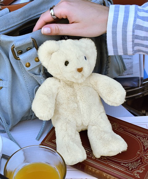 porte clé - Bijou de sac Ours peluche - 20 cm - Ivoire DC4385-41.jpg