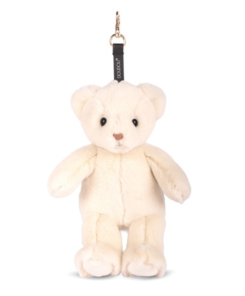 porte clé - Bijou de sac Ours peluche - 20 cm - Ivoire- DC4385.jpg