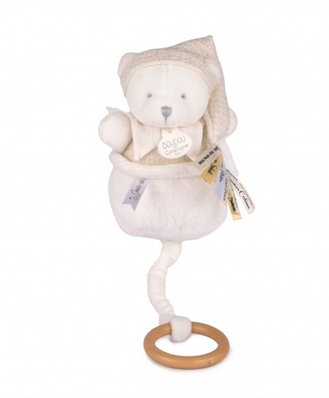 DC4583 Ours boite a musique blanc - 20 cm - Collection Anniversaire