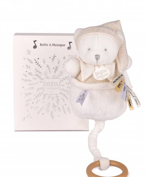 DC4583 Ours boite a musique blanc avec sa boite collection anniversaire