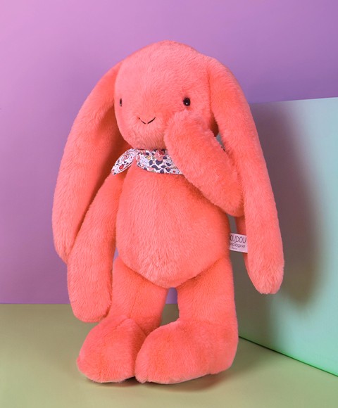 Peluche lapin Rose corail XXL - DC4599.jpg