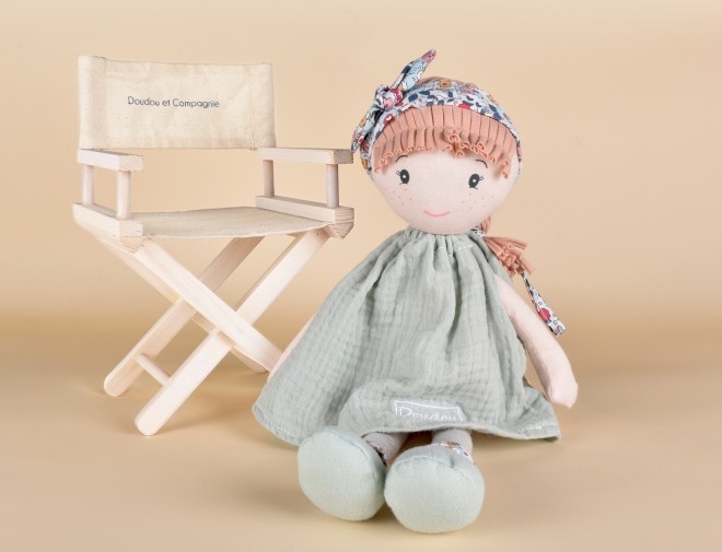 JJ6068 Chaise pliante bois blanchi – Mobilier poupée et doudou