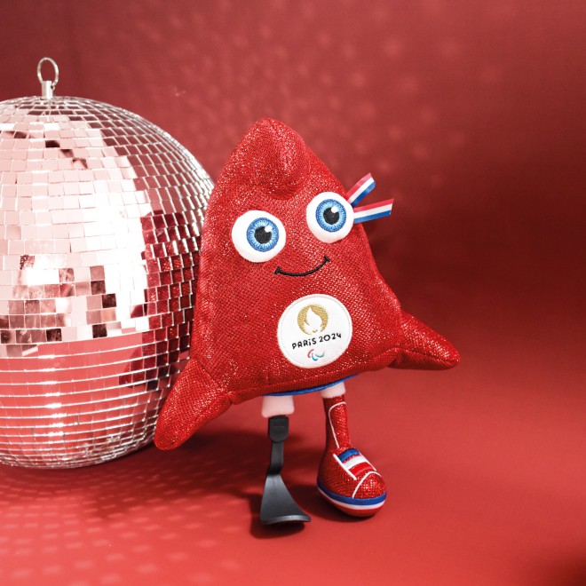 Peluche mascotte Jeux Paralympiques Paris 2024 fabriquée en France - Edition limitée version maille lurex- 29 cm-JO2441-4.jpg