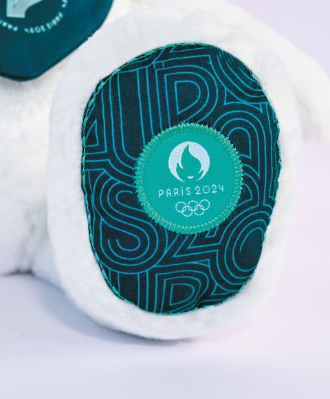 Ours en peluche Premium blanc avec bandana bleu paon - 37 cmJO2451-3.jpg