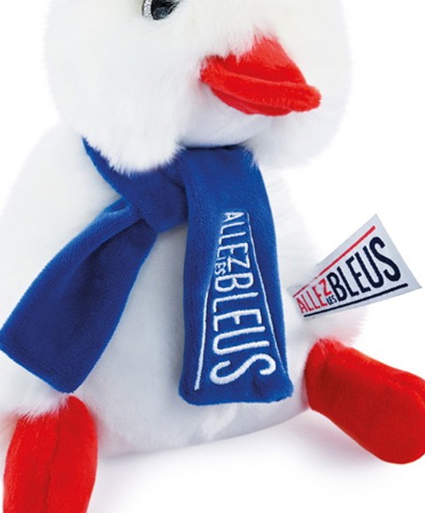 Allez les Bleus - Peluche poussin Cocorico blanc avec écharpe supporter - 20 cm-JO2455-1.jpg